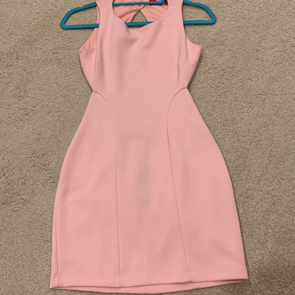 BABY PINK , WORN ONCE, WELL KEPT cut out dress